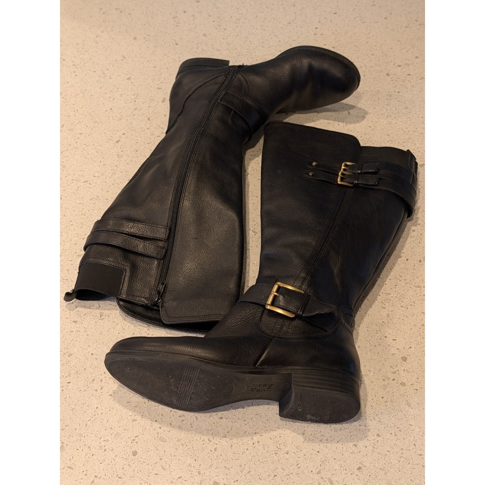 Naturalizer Women's Jessie Knee High Wide Calf Boots Size 7.5 W Black Leather